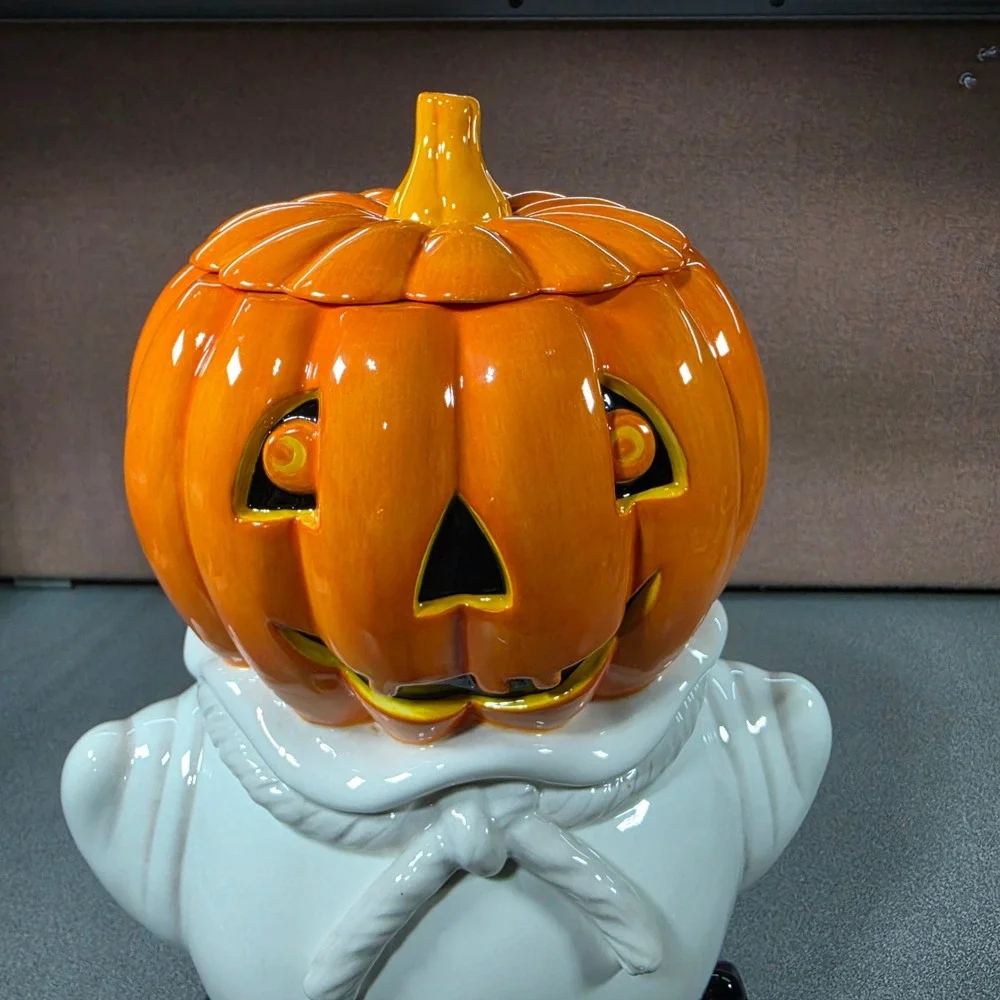 Dept. 56 Halloween Beverage Dispenser Pumpkin Ghost Cauldron